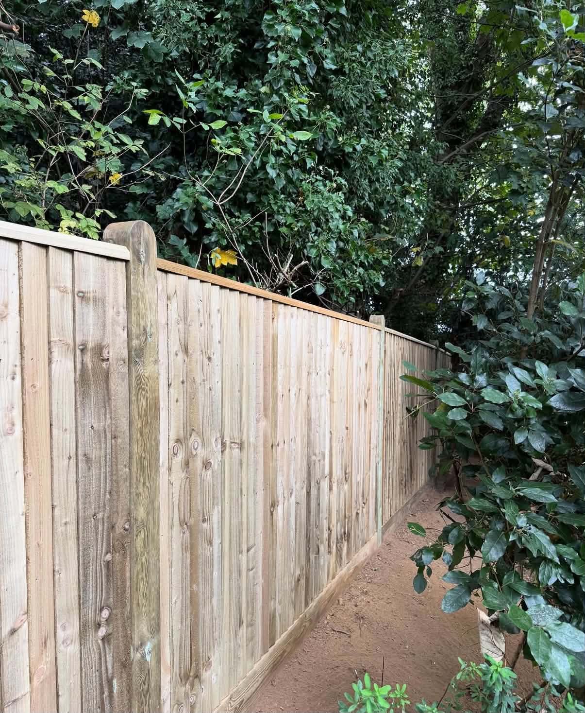 Timber closeboard residential fencing