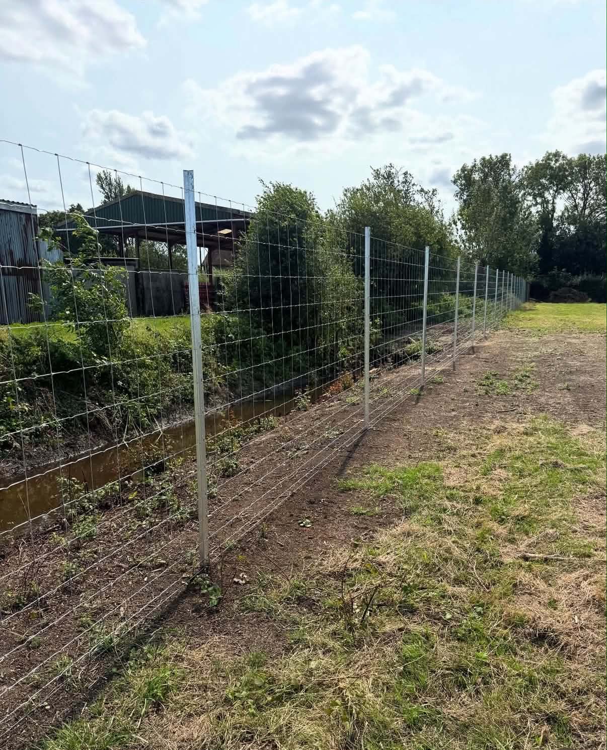 Tall deer fencing with metal posts